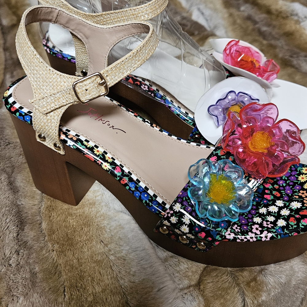 Betsey Johnson Multicolor Floral Sandals